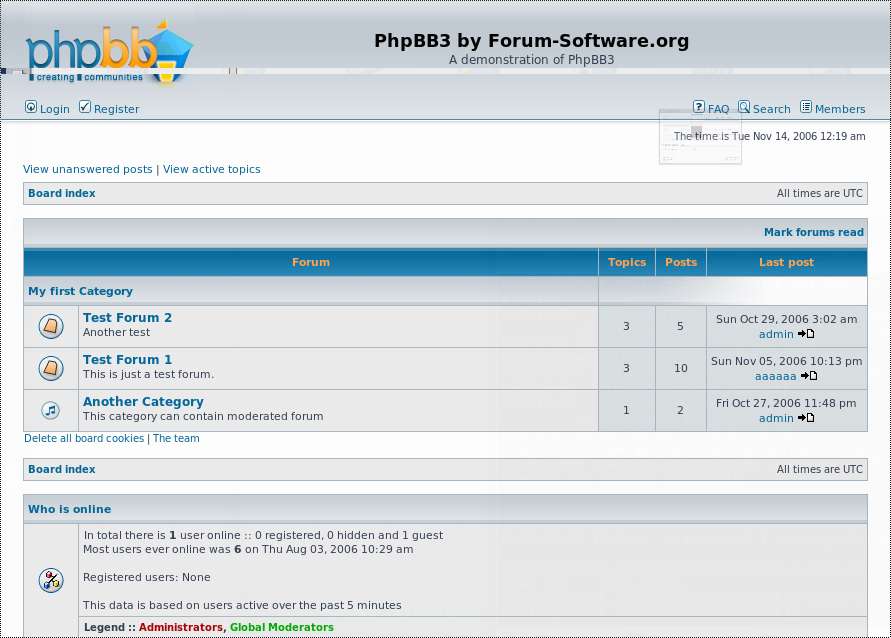 PhpBB 3 Screenshot